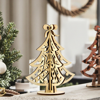 wooden christmas tree ornament