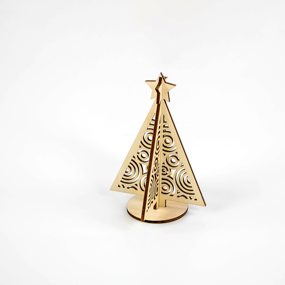 wood laser cut christmas ornament