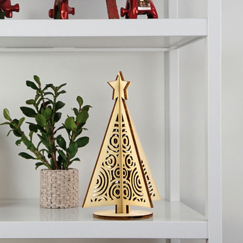 wood laser cut christmas ornament