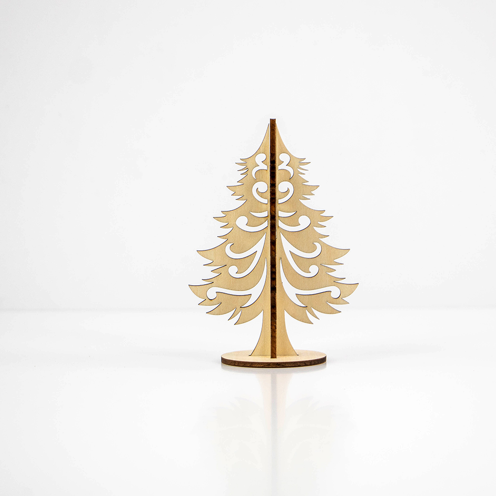 laser cut wooden Christmas tree