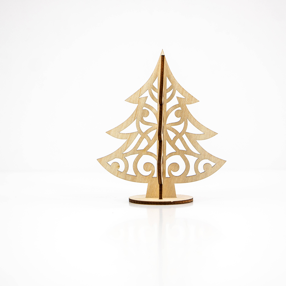 wooden Christmas tree table decoration
