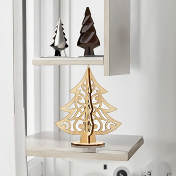 wooden Christmas tree table decoration