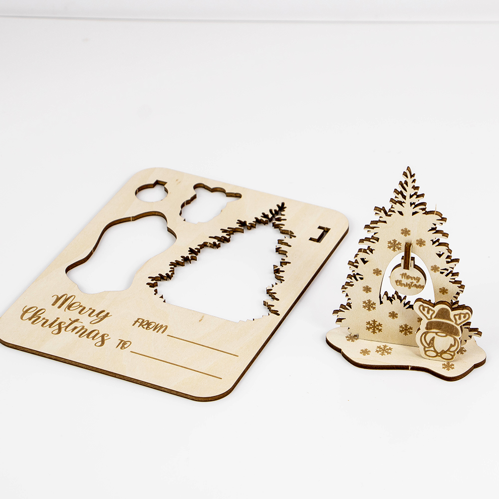 laser cut wood christmas ornament
