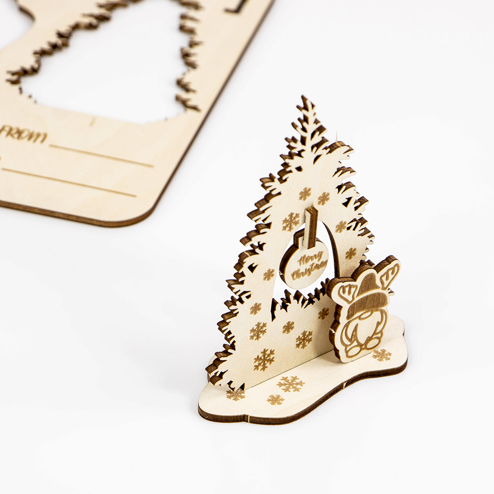 laser cut wood christmas ornament