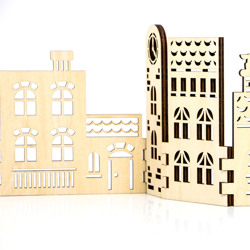 wooden Christmas Village