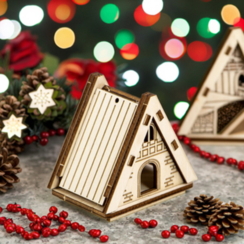 wooden christmas pendants