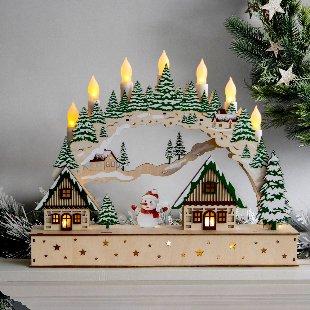 Personalized wooden Christmas decorated houses and wooden Christmas villages Personalized wooden Christmas decorated houses and wooden Christmas villages