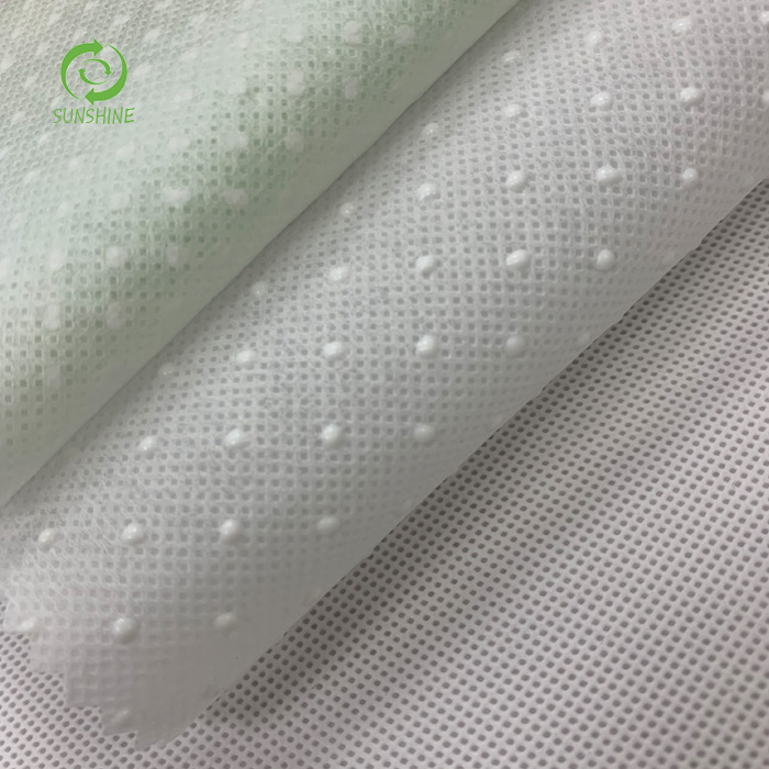 Textiles Waterproof Anti-Slip 100% PP Non-Slip Non-Woven Fabric with PVC Silicone Dots for Rugs Slipper Shoes