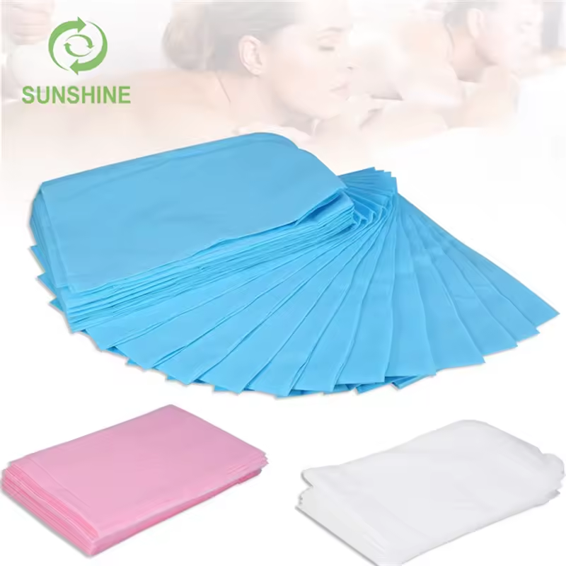 colorful S/SS bed sheet fabric used 100%PP spunbond fabric disposable bed sheet waterproof breathable fabric