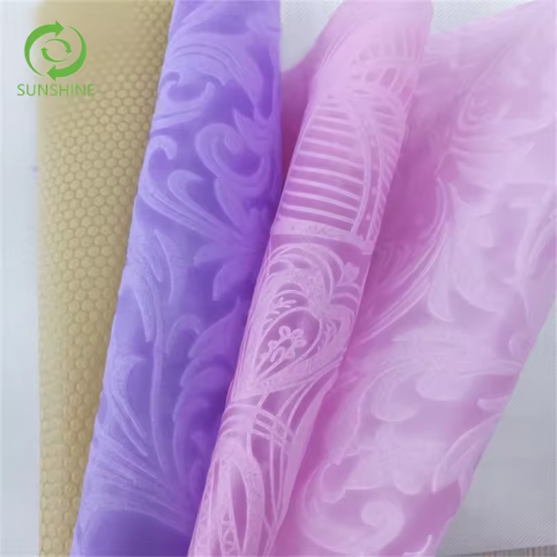 Sunshine good quality new plain 100% PP embossed non woven fabric flower bouquet wrapping non woven
