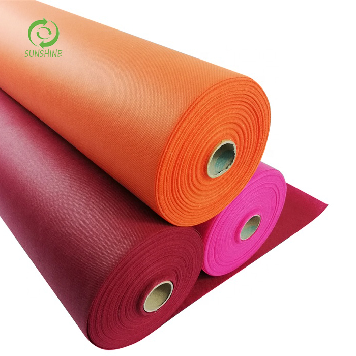 Sunshine factory of 100%pp nonwoven fabric cheaper spunbond non woven fabric colorful waterproof fabric