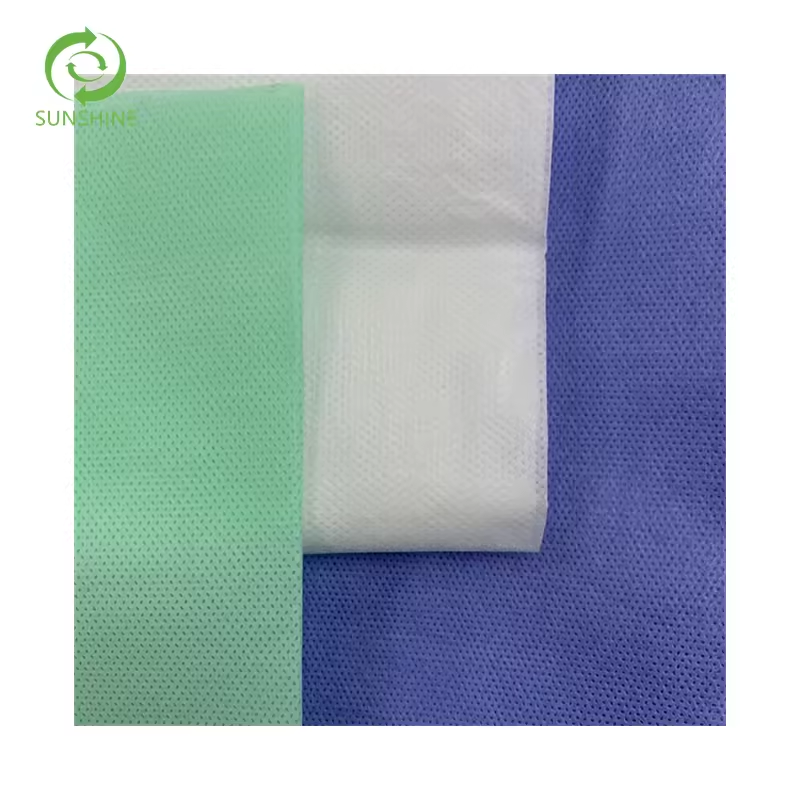 Customized good quality SMS/SMMS/SMMMS surgical supplies materials non woven fabric roll for blouse medical
