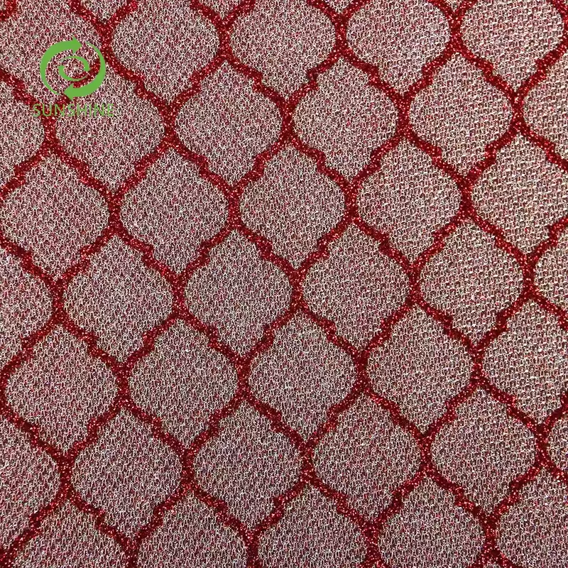 Backing and surface same color nonwoven backing fine glitter stage nonwoven fabric banquet glitter carpet