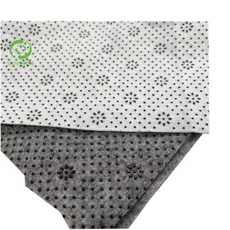 Fast delivery anti slip carpet PVC polyester dots coated nonwoven fabric anti slip felt non woven fabric