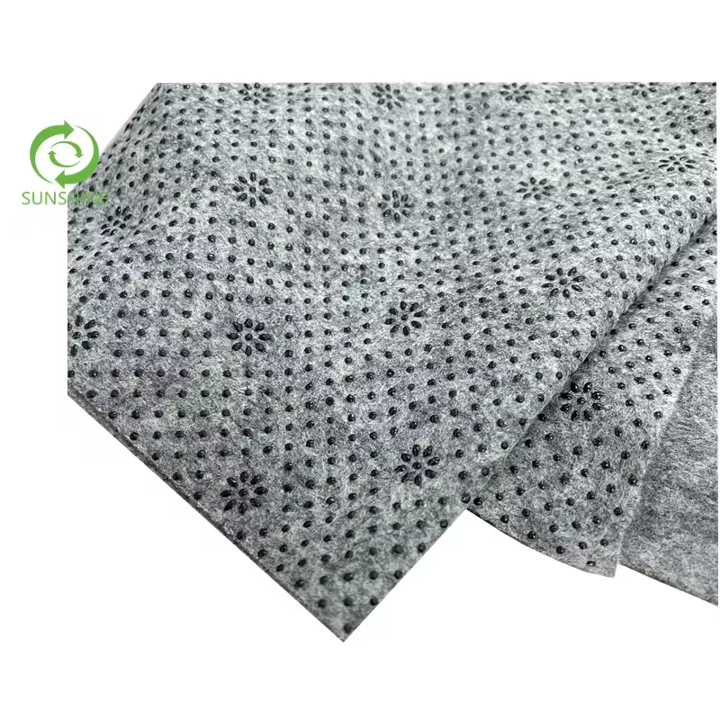 Fast delivery anti slip carpet PVC polyester dots coated nonwoven fabric anti slip felt non woven fabric