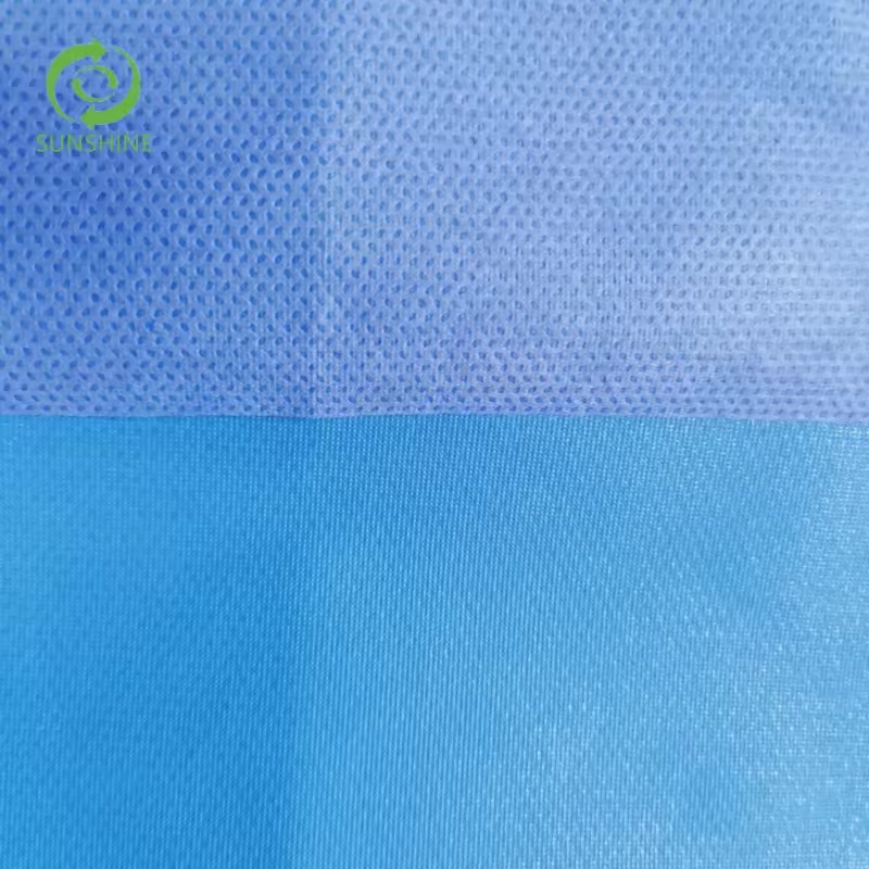 55GSM PE Laminated 100% polypropylene non-woven fabric recyclable material lamination nonwoven fabric for medical material use