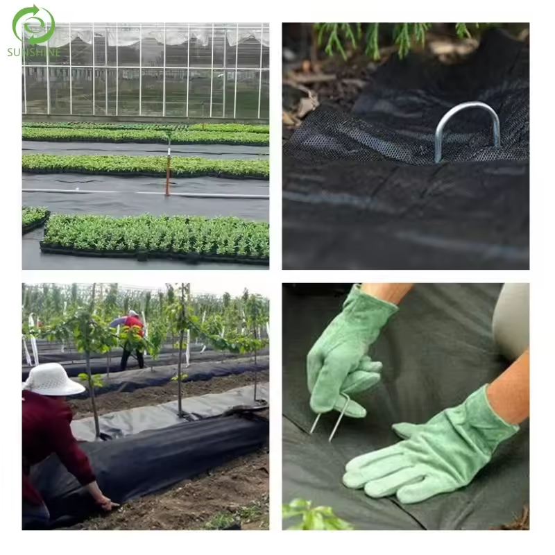 PP nonwoven Weed Barrier landscape fabric +U nails Mat Agriculture Garden Ground Cover Membrane Landscape Fabric