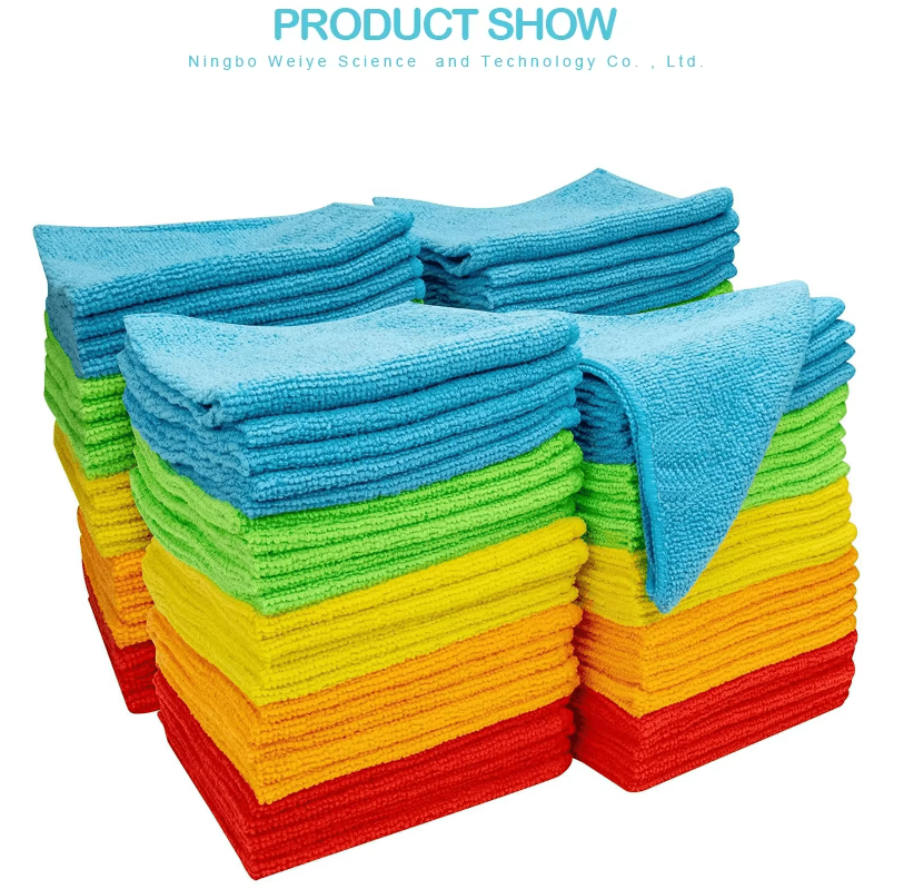 Kitchen Cleaning Cloth Glass Wiping Rags Custom 40x40 Car Microfiber Cleaning Cloth Towel