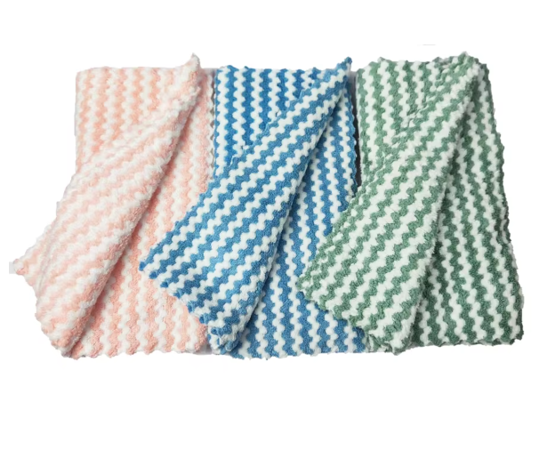 Microfiber Coral Cloth Kitchen Cleaning Cloth Colorful Square Wiping Cloth for Daily Use for Table & Multi-Purpose Towel