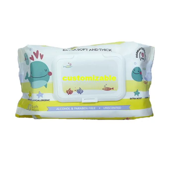 Factory Custom Wet Tissue Paper Wipes Eco-Friendly Sensitive Skin Cleaning Wet Wipes Soft Unscented Scented Wipes for Cleansing