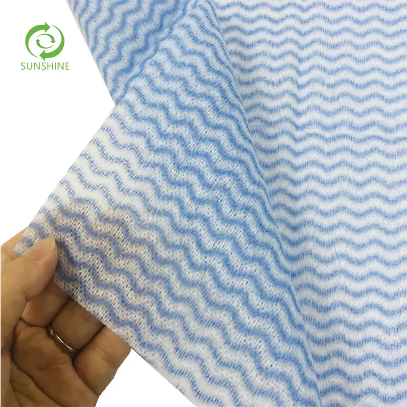 Disposable Washable Kitchen Cleaning Lazy Nonstick Wipe Nonwoven Polyester Viscose Embossed Spunlace Nonwoven Fabric for Wiping