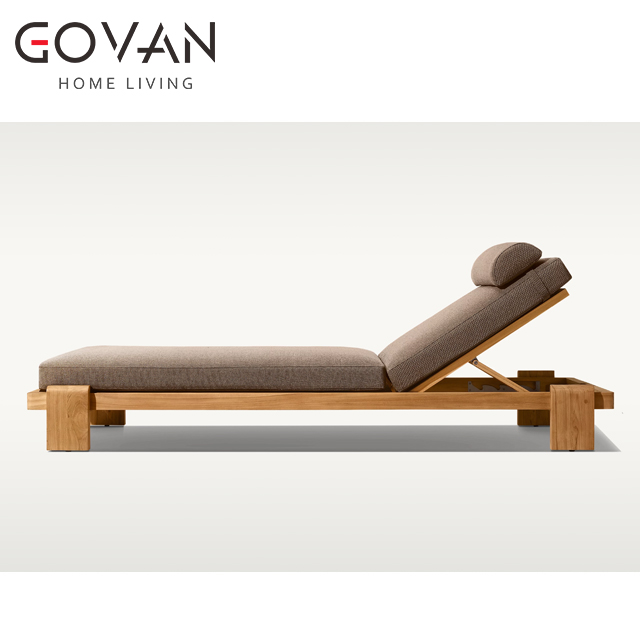 Vigo Teak Collection-Sunbed-Outdoor Chaise Lounge Chair