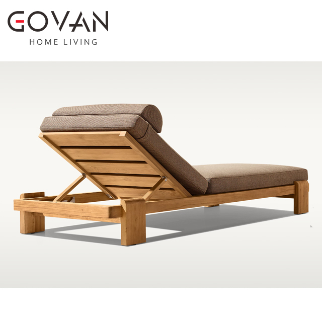 Vigo Teak Collection-Sunbed-Outdoor Chaise Lounge Chair