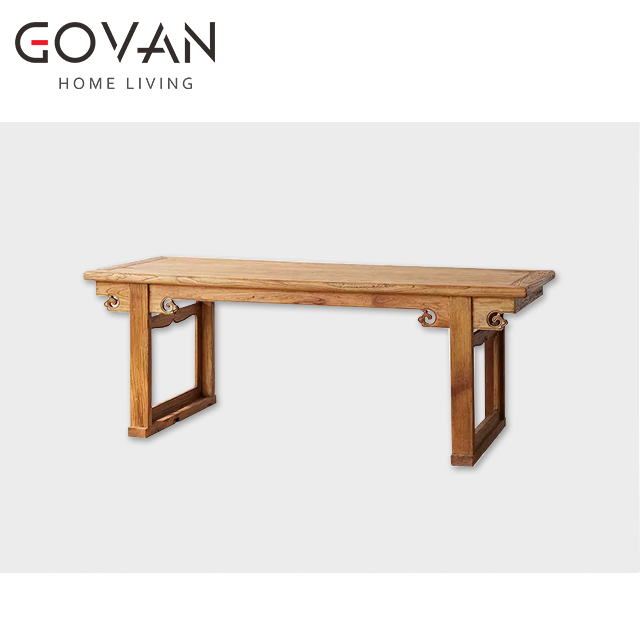 Wooden Furniture-Dining Table-Solid Wood Coffee Table With Old Door Panel