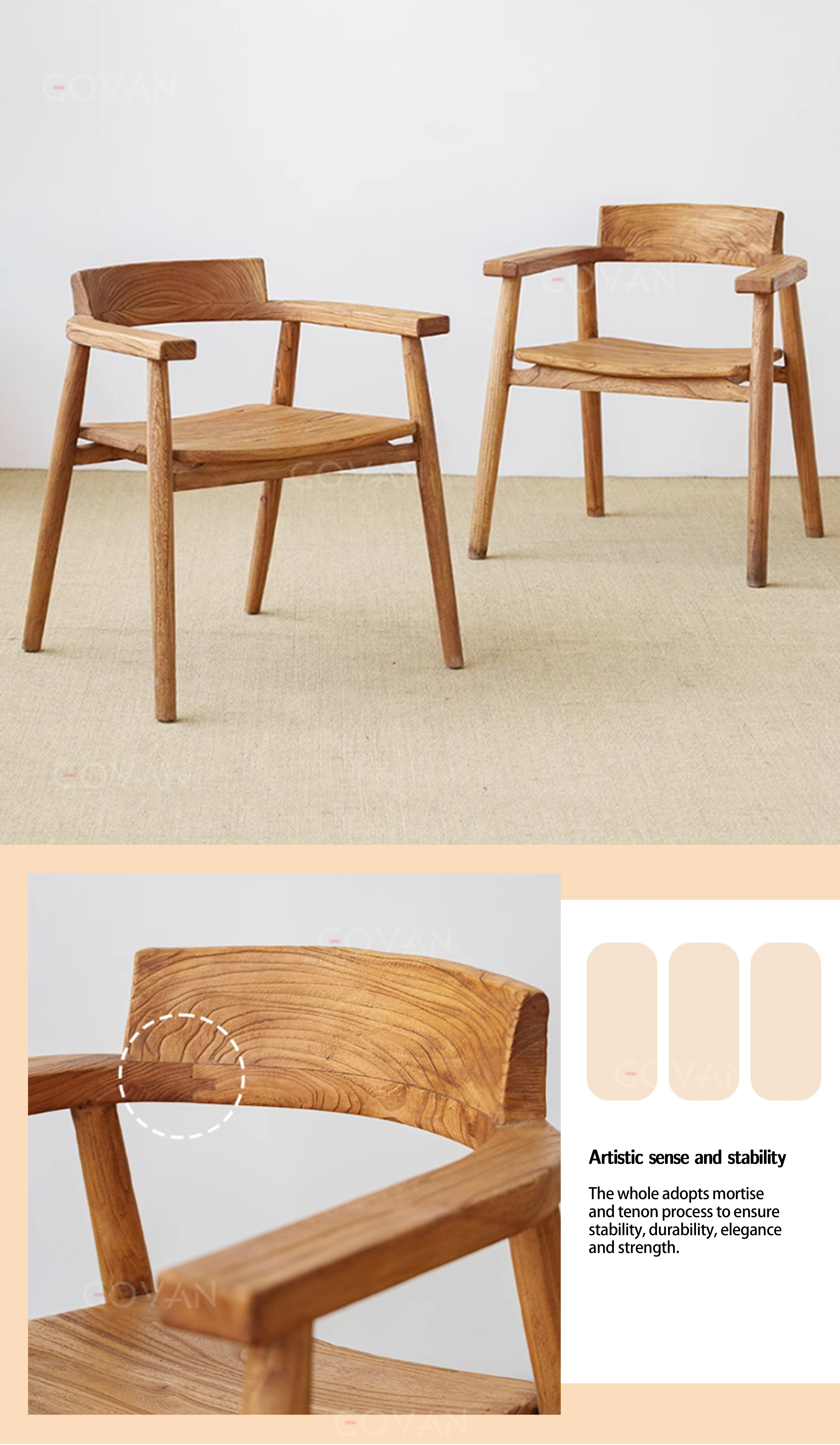 Wooden Furniture-Leisure Chair-Chinese Style Log Chair