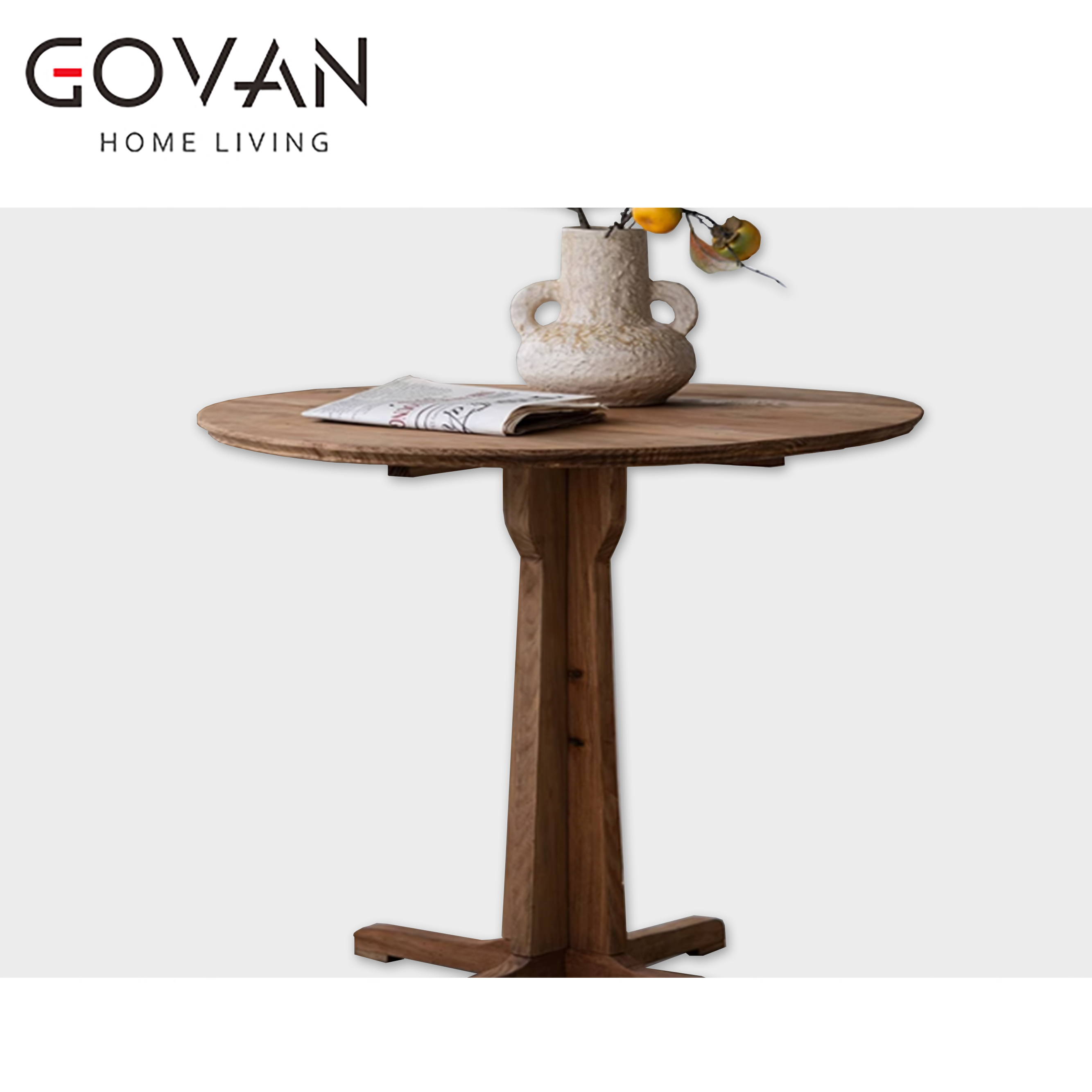 Wooden Furniture-Dining-Table-New Chinese solid wood small round table
