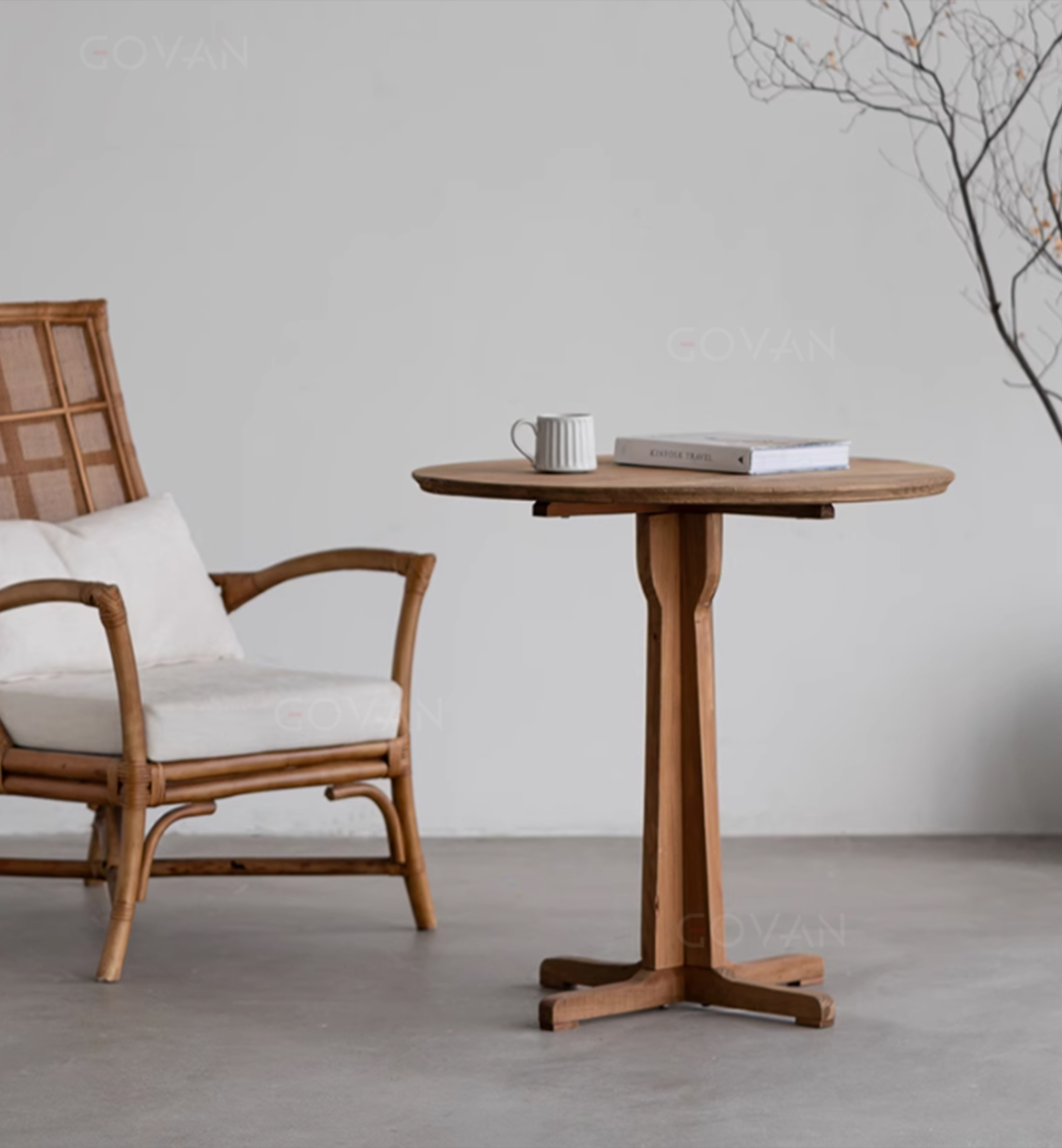 Wooden Furniture-Dining-Table-New Chinese solid wood small round table