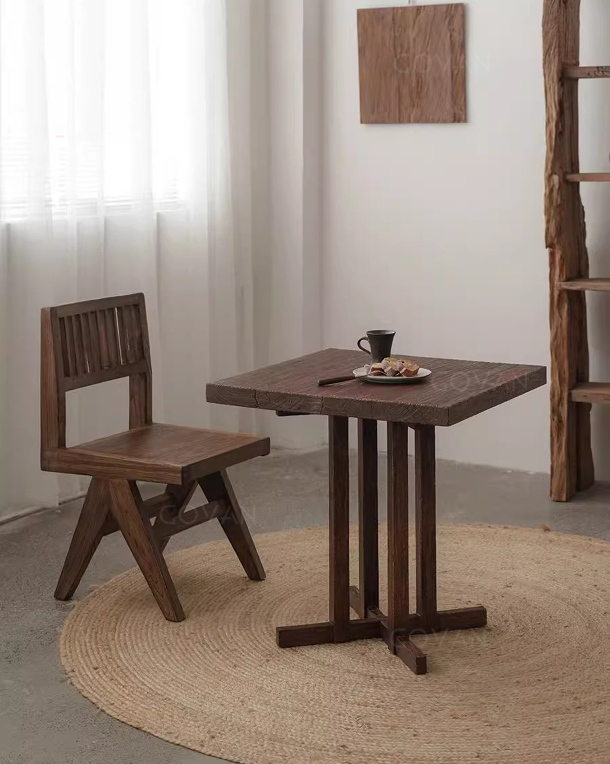 Wooden Furniture-Dining-Table-Square Antique Wood Coffee Table