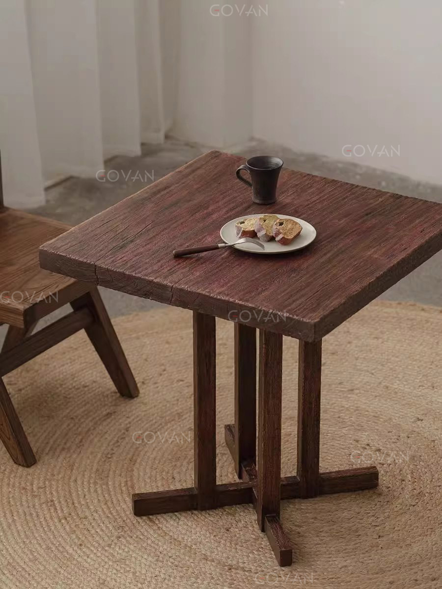 Wooden Furniture-Dining-Table-Square Antique Wood Coffee Table