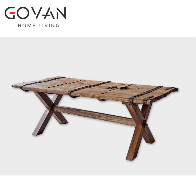 Wooden Furniture-Dining-Table-Old door panel solid wood