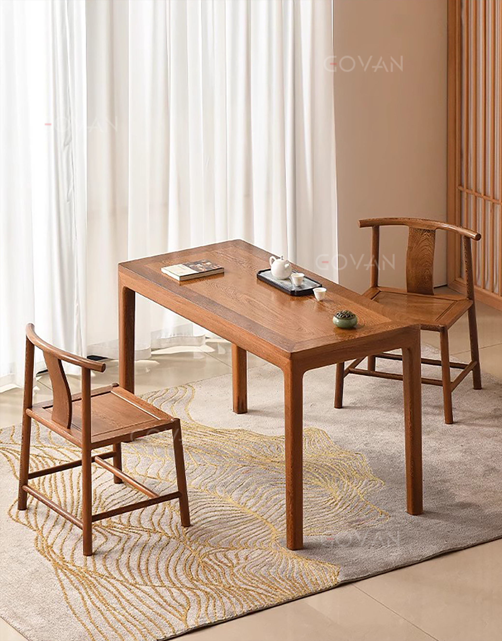 Wooden Furniture-Dining-Table-Square Solid Wood Coffee Table