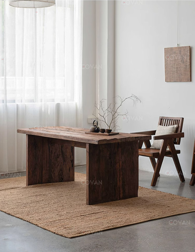 Wooden Furniture-Dining-Table-Old wooden meeting table