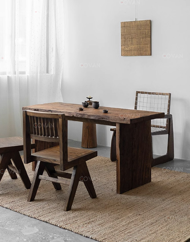 Wooden Furniture-Dining-Table-Old wooden meeting table