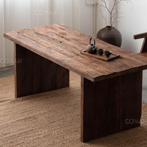 Wooden Furniture-Dining-Table-Old wooden meeting table