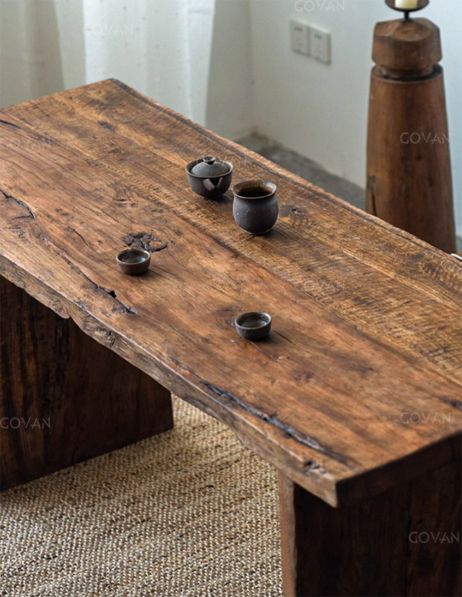Wooden Furniture-Dining-Table-Old wooden meeting table