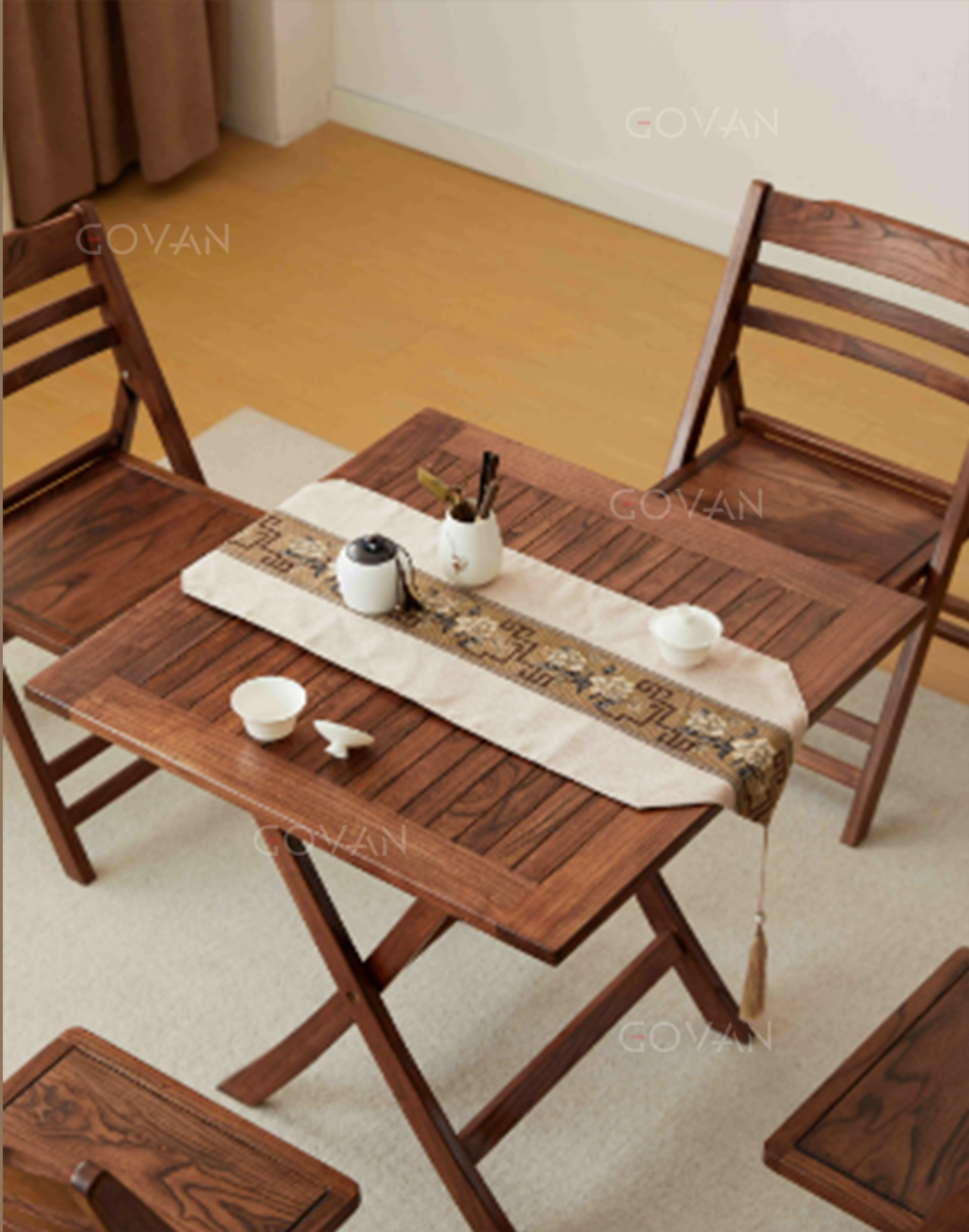 Wooden Furniture-Dining-Table-New Chinese Solid Wood Coffee Table