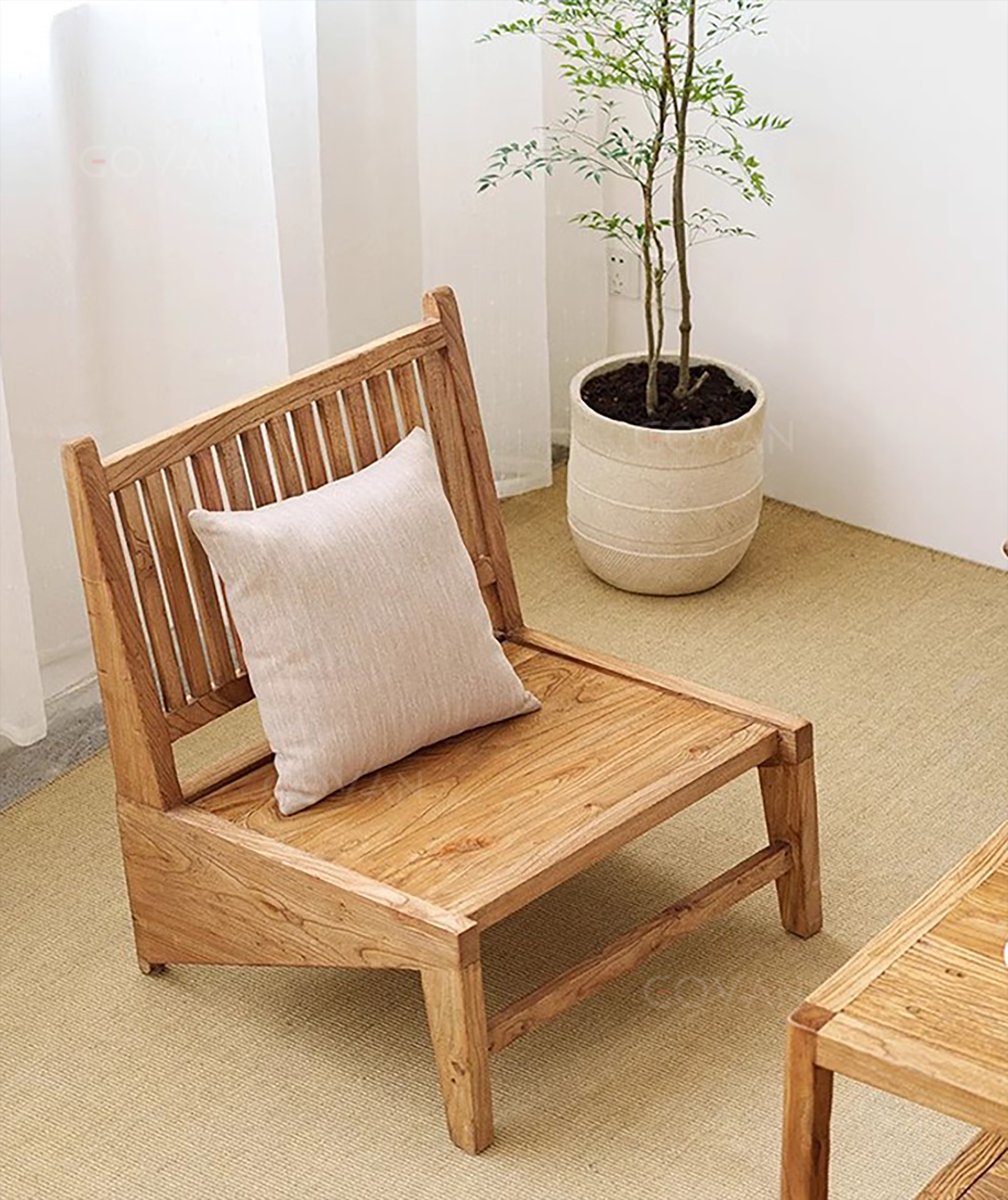 Wooden Furniture-Chair-Vintage solid wood lounge chair