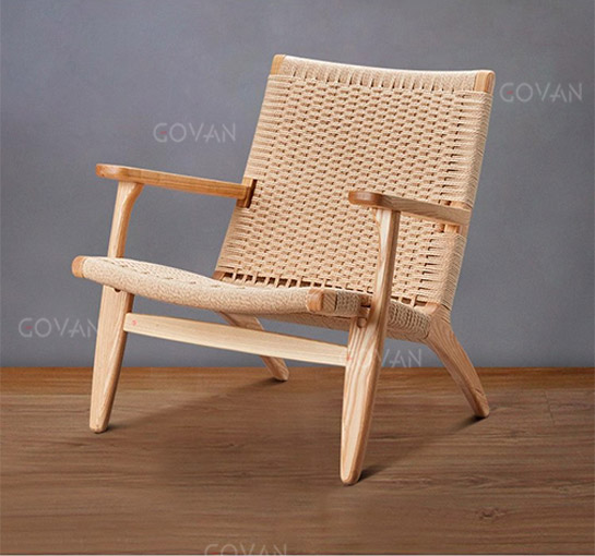 Wooden Furniture-Chair-Nordic lazy solid wood recliner