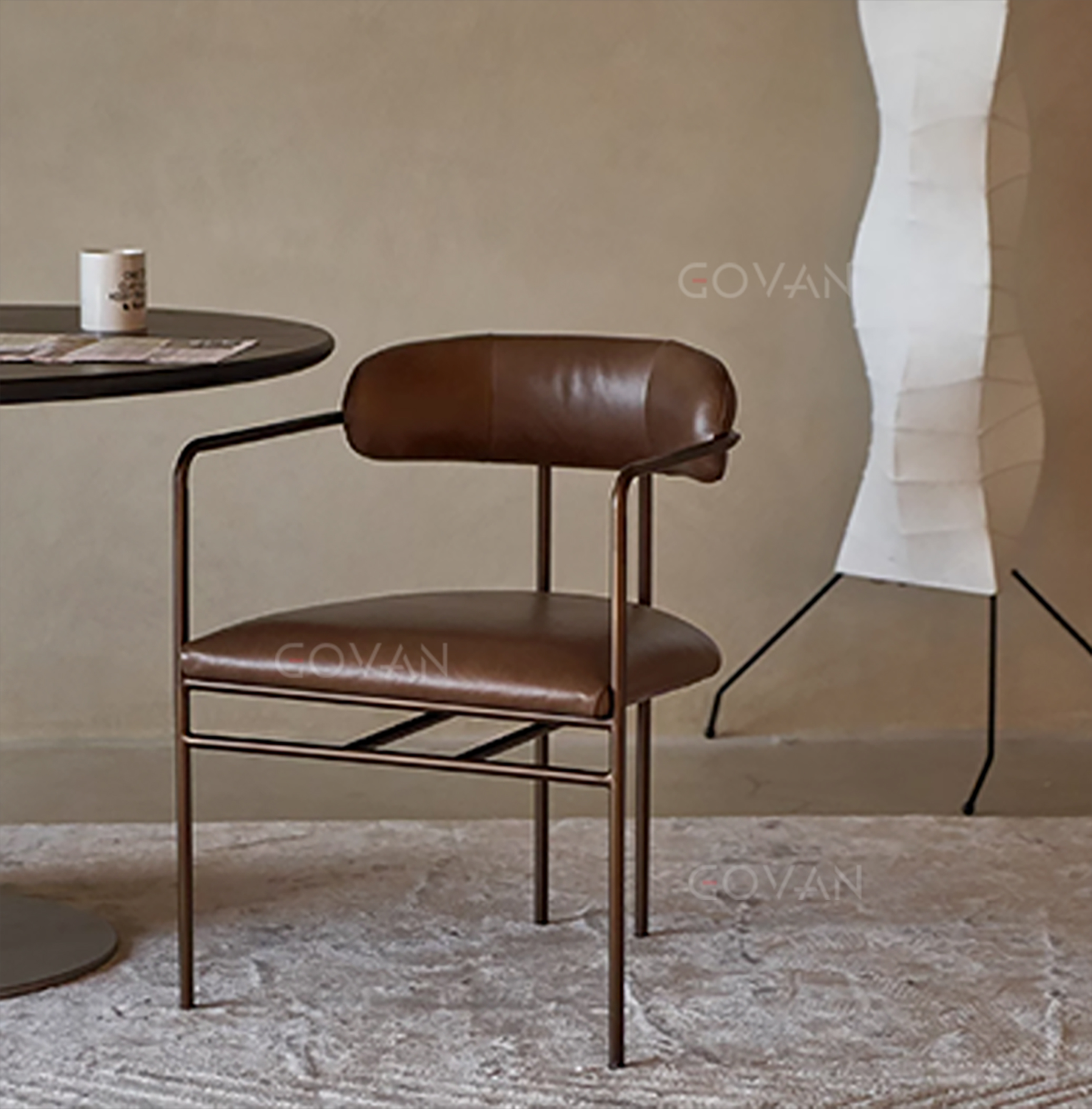 Wooden Furniture-Chair-Sparkle vintage leather dining chair