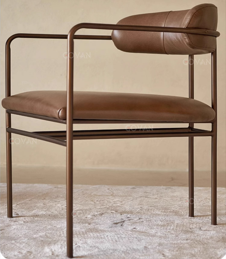 Wooden Furniture-Chair-Sparkle vintage leather dining chair