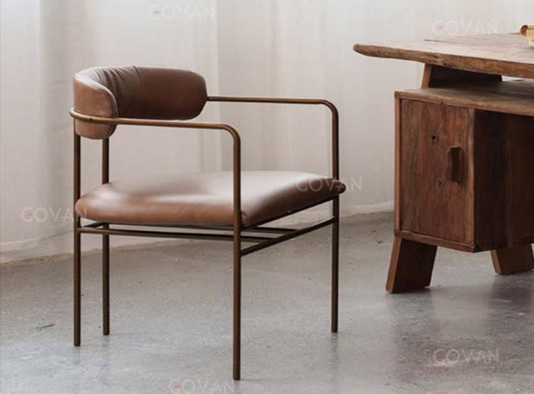 Wooden Furniture-Chair-Sparkle vintage leather dining chair