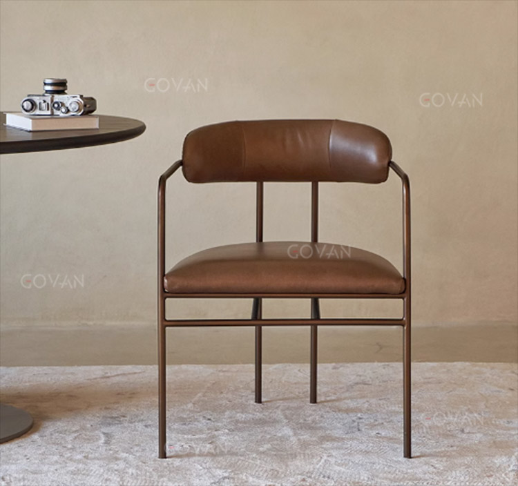 Wooden Furniture-Chair-Sparkle vintage leather dining chair