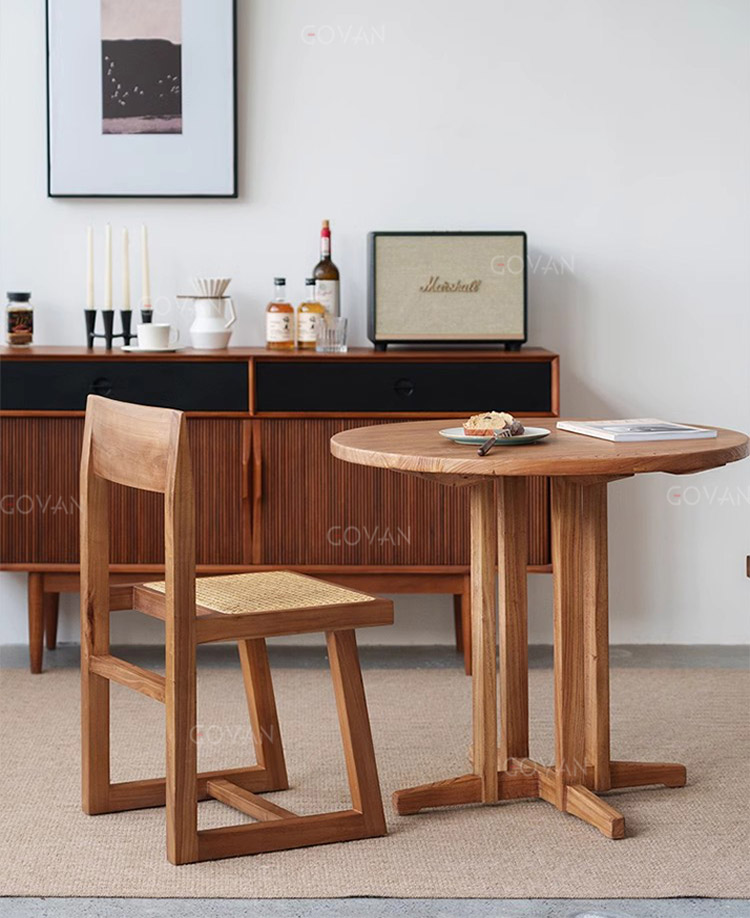 Wooden Furniture-Chair-American retro bar solid wooden stool