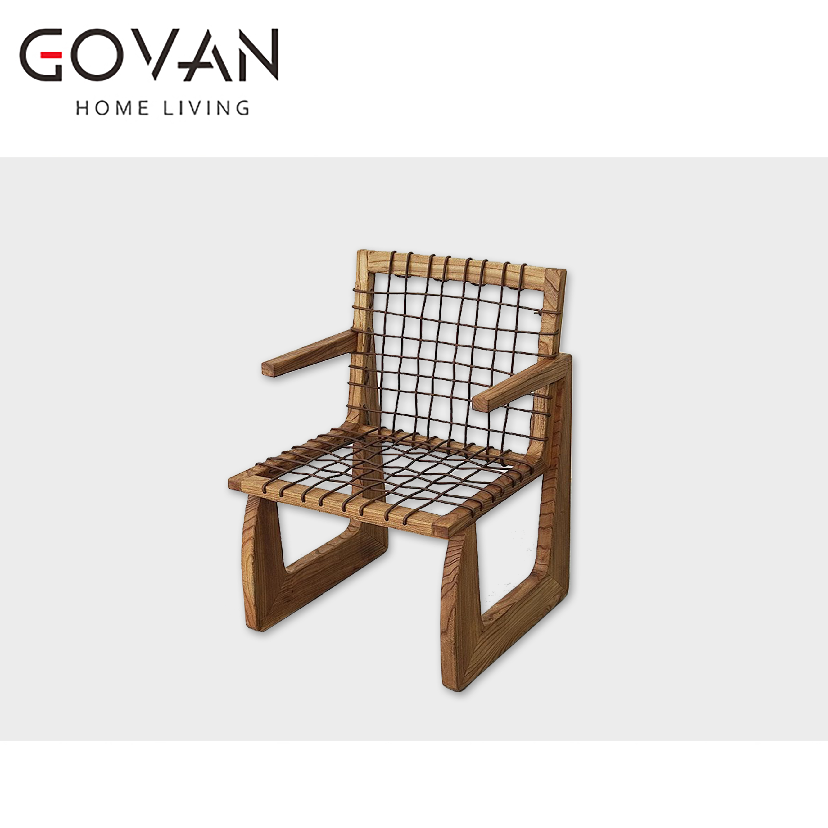 Wooden Furniture-Chair-Vintage log lounge chair