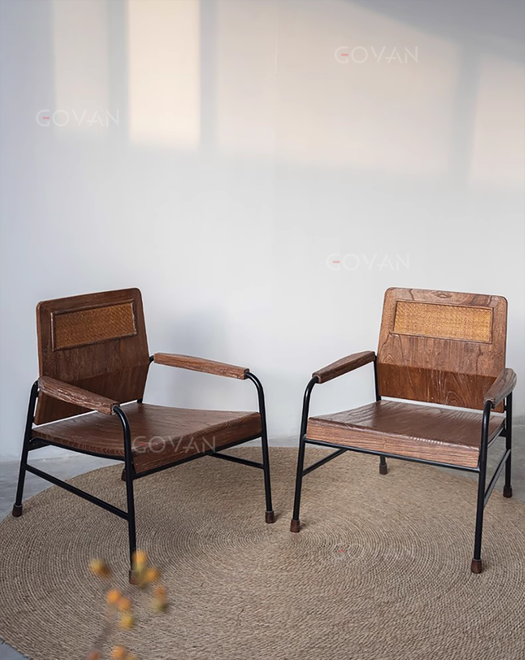 Wooden Furniture-Chair-Surprise silent wind iron retro sofa chair