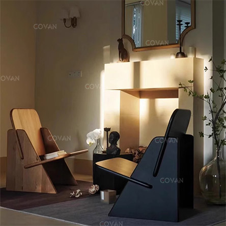 Wooden Furniture-Chair-Nordic light luxury solid wood leisure chair